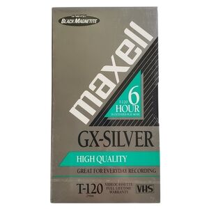 Maxell GX-Silver T-120 VHS Tape 6 Hour Recording New Sealed Vintage Blank